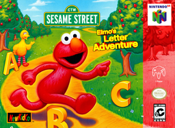 Elmo's Letter Adventure box art for Nintendo 64
